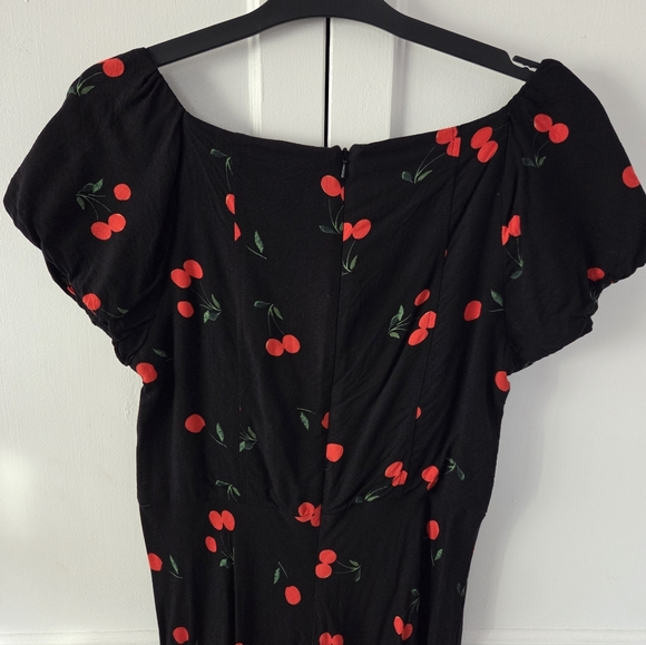 Women's Midi Dress in Black and Cherries Print by ASOS - Picture 10 of 12